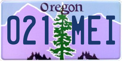 OR license plate 021MEI