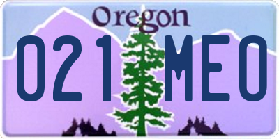 OR license plate 021MEO
