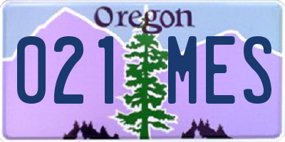 OR license plate 021MES