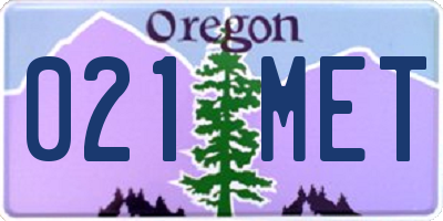 OR license plate 021MET
