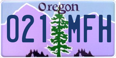 OR license plate 021MFH