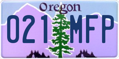 OR license plate 021MFP