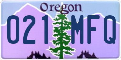 OR license plate 021MFQ