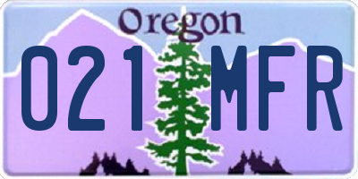 OR license plate 021MFR