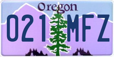OR license plate 021MFZ