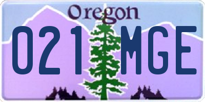 OR license plate 021MGE