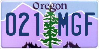 OR license plate 021MGF