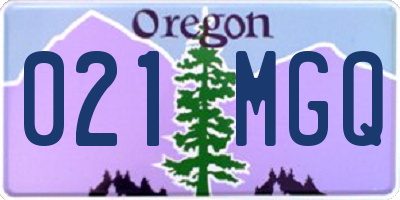 OR license plate 021MGQ