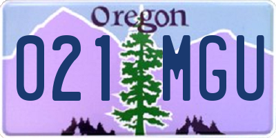OR license plate 021MGU