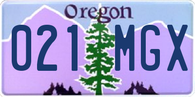 OR license plate 021MGX