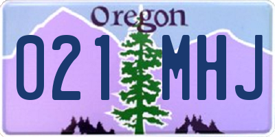 OR license plate 021MHJ