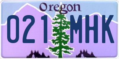 OR license plate 021MHK