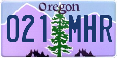 OR license plate 021MHR