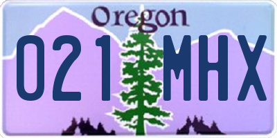 OR license plate 021MHX