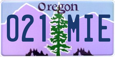 OR license plate 021MIE