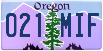 OR license plate 021MIF