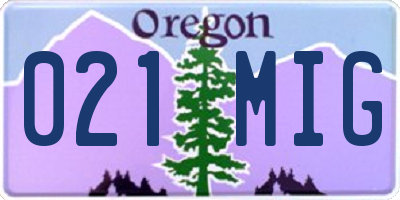 OR license plate 021MIG