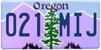 OR license plate 021MIJ