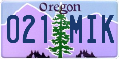 OR license plate 021MIK