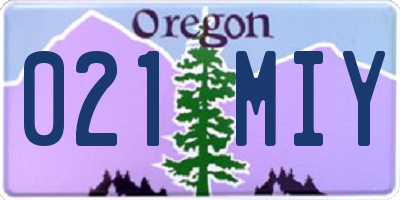 OR license plate 021MIY
