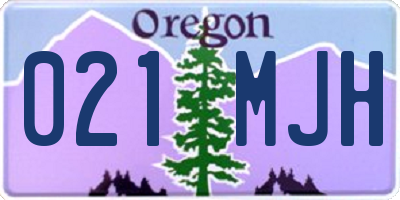 OR license plate 021MJH