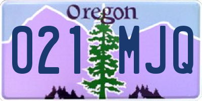 OR license plate 021MJQ