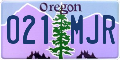OR license plate 021MJR