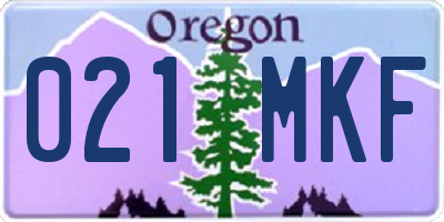 OR license plate 021MKF