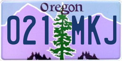 OR license plate 021MKJ