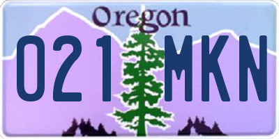 OR license plate 021MKN