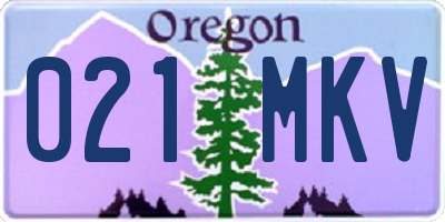OR license plate 021MKV