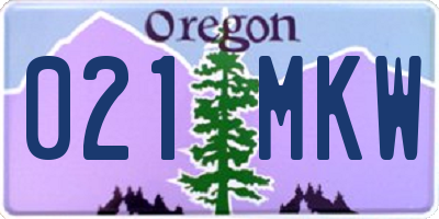 OR license plate 021MKW