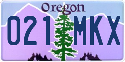 OR license plate 021MKX