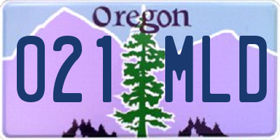 OR license plate 021MLD