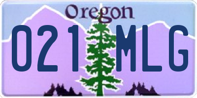 OR license plate 021MLG