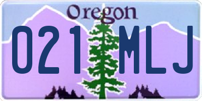 OR license plate 021MLJ
