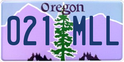 OR license plate 021MLL