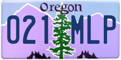 OR license plate 021MLP