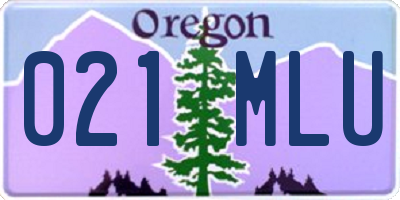 OR license plate 021MLU