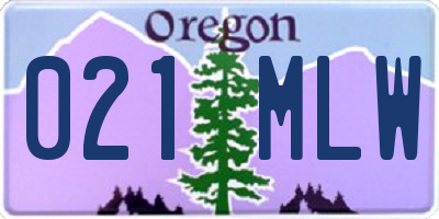 OR license plate 021MLW