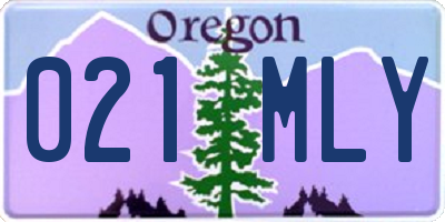 OR license plate 021MLY