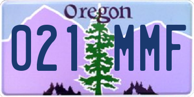 OR license plate 021MMF