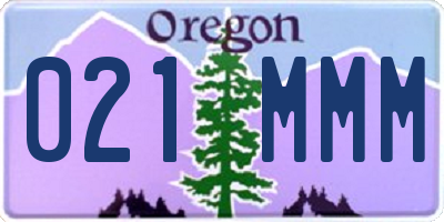 OR license plate 021MMM