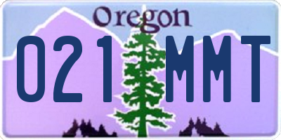 OR license plate 021MMT