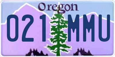 OR license plate 021MMU