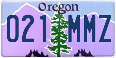 OR license plate 021MMZ