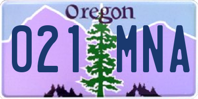 OR license plate 021MNA