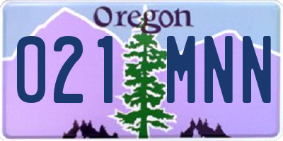 OR license plate 021MNN