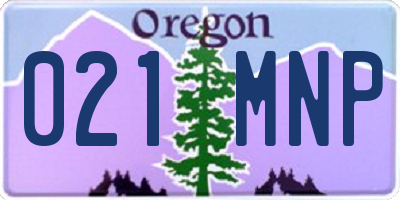 OR license plate 021MNP