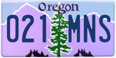 OR license plate 021MNS